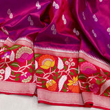 Dual shade pure katan silk handwoven Banarasi saree