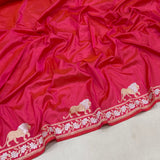 Dual shade pure katan silk handwoven Banarasi saree