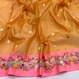 Pure kora handwoven Banarasi saree