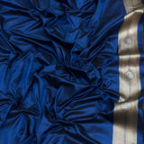 Blue colour pure katan silk handwoven Banarasi saree