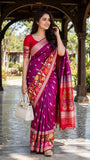 Dual shade pure katan silk handwoven Banarasi saree