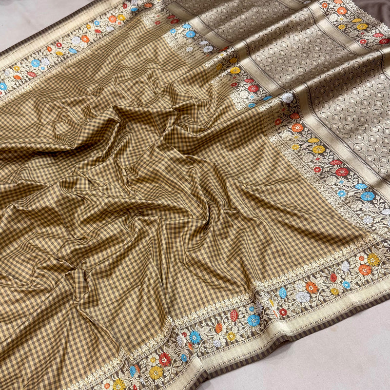 Pure katan silk handwoven banarasi saree