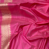Brown colour pure kora handwoven banarasi saree