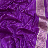 Lavender colour pure kora handwoven Banarasi saree