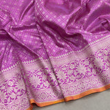 Pink colour pure katan silk handwoven Banarasi Tanchoi saree