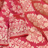 Peach colour pure katan silk handwoven Banarasi saree