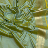 Sky blue colour pure katan silk handwoven Banarasi saree