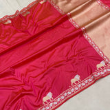 Dual shade pure katan silk handwoven Banarasi saree