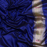 Royal blue colour pure katan silk handwoven Banarasi saree