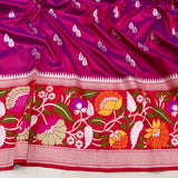 Dual shade pure katan silk handwoven Banarasi saree