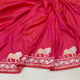 Dual shade pure katan silk handwoven Banarasi saree