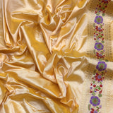 White color pure katan silk handwoven Banarasi saree