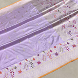 Lavender colour pure katan silk handwoven Banarasi saree