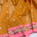 Pure kora handwoven Banarasi saree