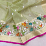 Pure kora handwoven Banarasi saree