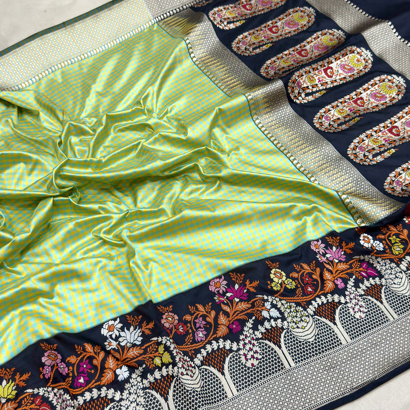 Pure katan silk handwoven Banarasi saree