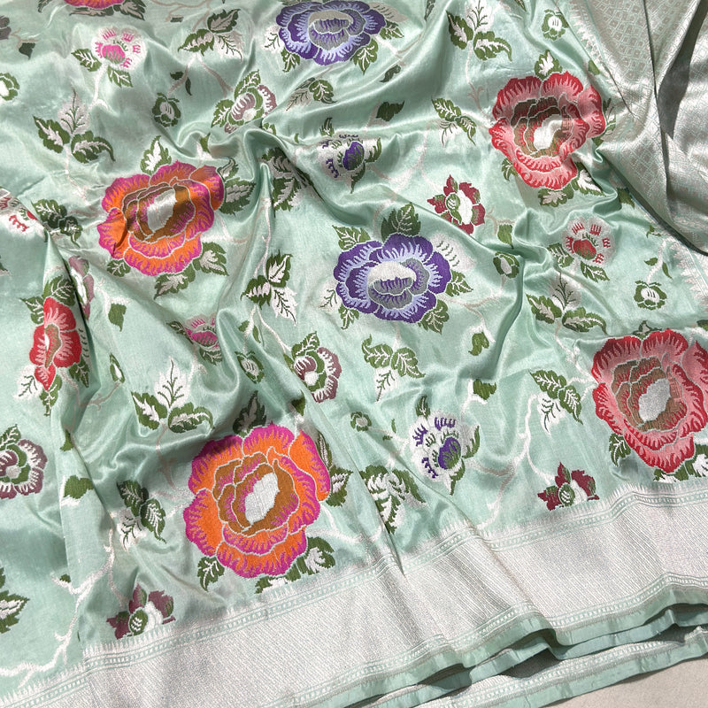 Pure katan silk handwoven Banarasi saree