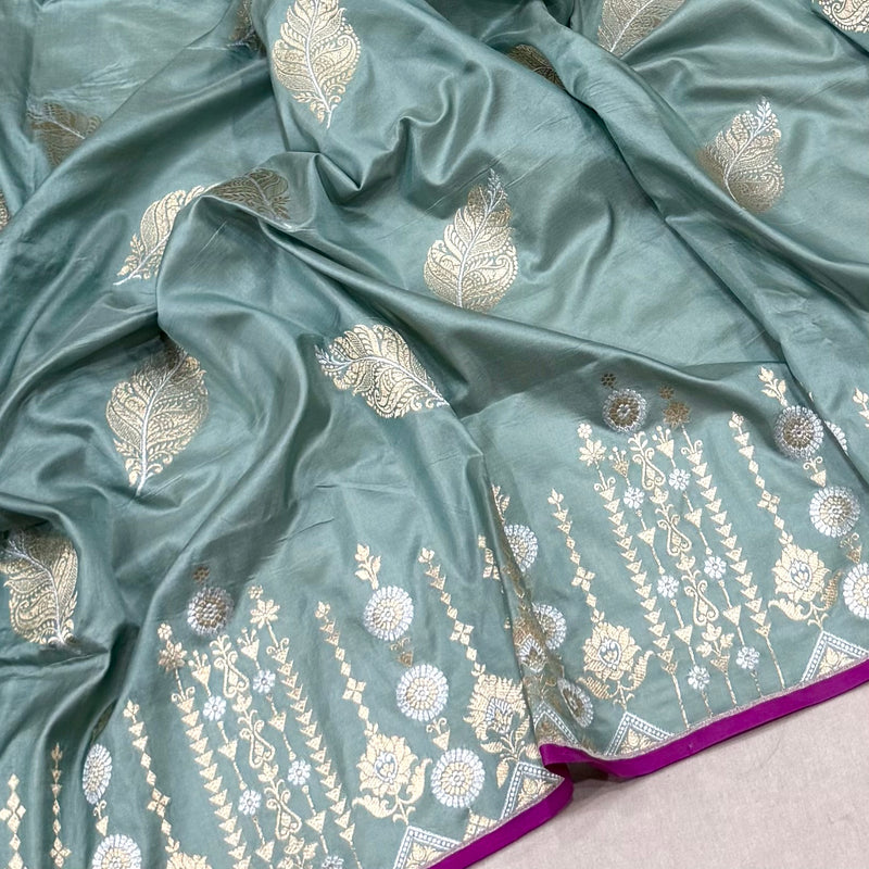 Pure katan silk handwoven Banarasi saree