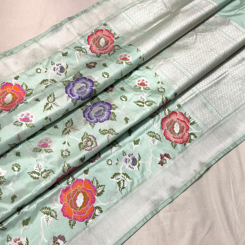 Pure katan silk handwoven Banarasi saree
