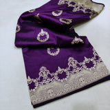 Purple Color Katan Silk Handwoven Banarasi Saree