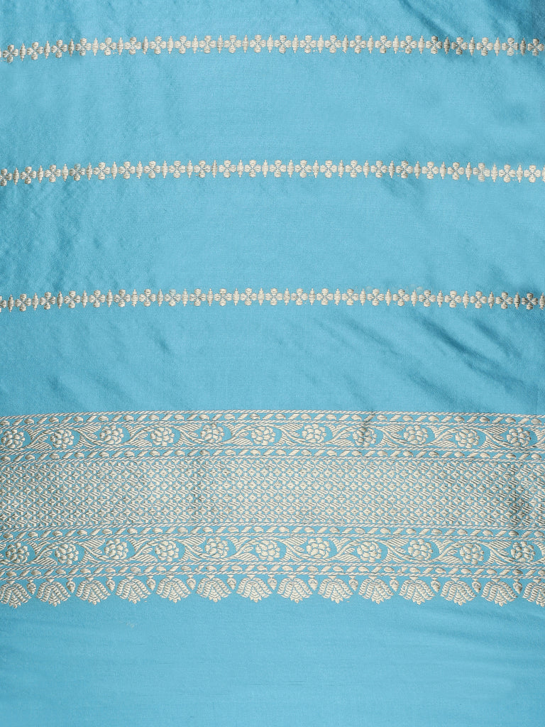 Sky Blue Katan Silk Handwoven Banarasi Saree