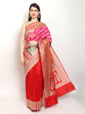 Red Color Pure Katan Silk Handwoven Banarasi Rangkat Saree