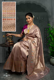 Beige Color Pure Katan Silk Handwoven Banarasi Saree