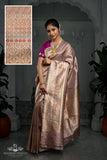 Beige Color Pure Katan Silk Handwoven Banarasi Saree