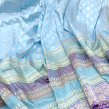 Sky Blue Colour Pure Katan Silk Handwoven Banarasi Saree