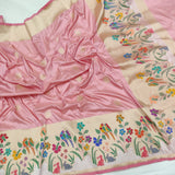 Pastel Colour Pure Katan Silk Handwoven Banarasi Saree