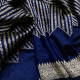 Navy Blue Colour Katan Silk Handwoven Banarasi Saree