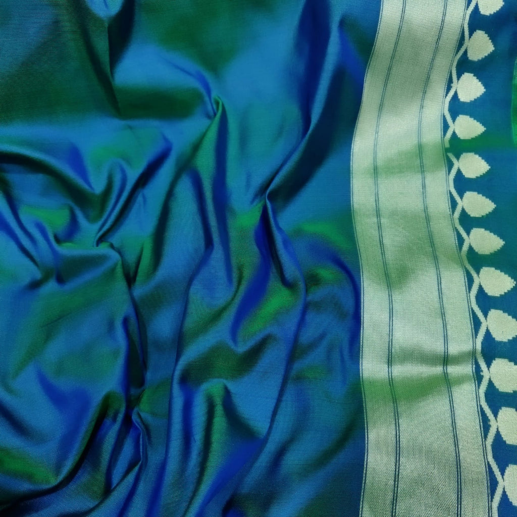 Dual Shade Katan Silk Handwoven Banarasi Saree