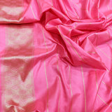 Pink Color Pure Katan Silk Handwoven Banarasi Saree