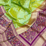 Dual Shade Katan Silk Handwoven Banarasi Saree