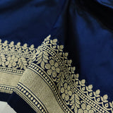 Navy Blue Color Katan Silk Handwoven Banarasi Saree