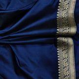 Navy Blue Color Katan Silk Handwoven Banarasi Saree