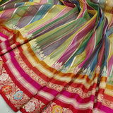 Multicolor Kora Silk Handwoven Banarasi Saree