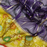 Purple Color Pure Kora Silk Handwoven Banarasi Saree