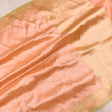 Peach Katan Silk Handwoven Banarasi Saree