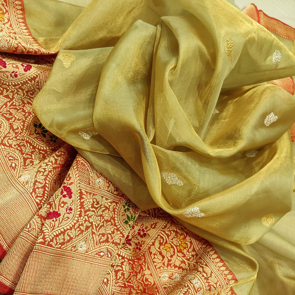 Shining Soft Silk Tissue Banarasi Saree at Rs.1199/po in varanasi offer by  Shamim Ahmed and Sons