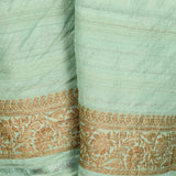 Pastel Color Pure tussar Silk Handwoven Banarasi Saree