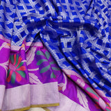 Royal Blue Colour Katan Silk Handwoven Banarasi Saree
