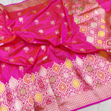 Pink Color Katan Silk Handwoven Banarasi Saree