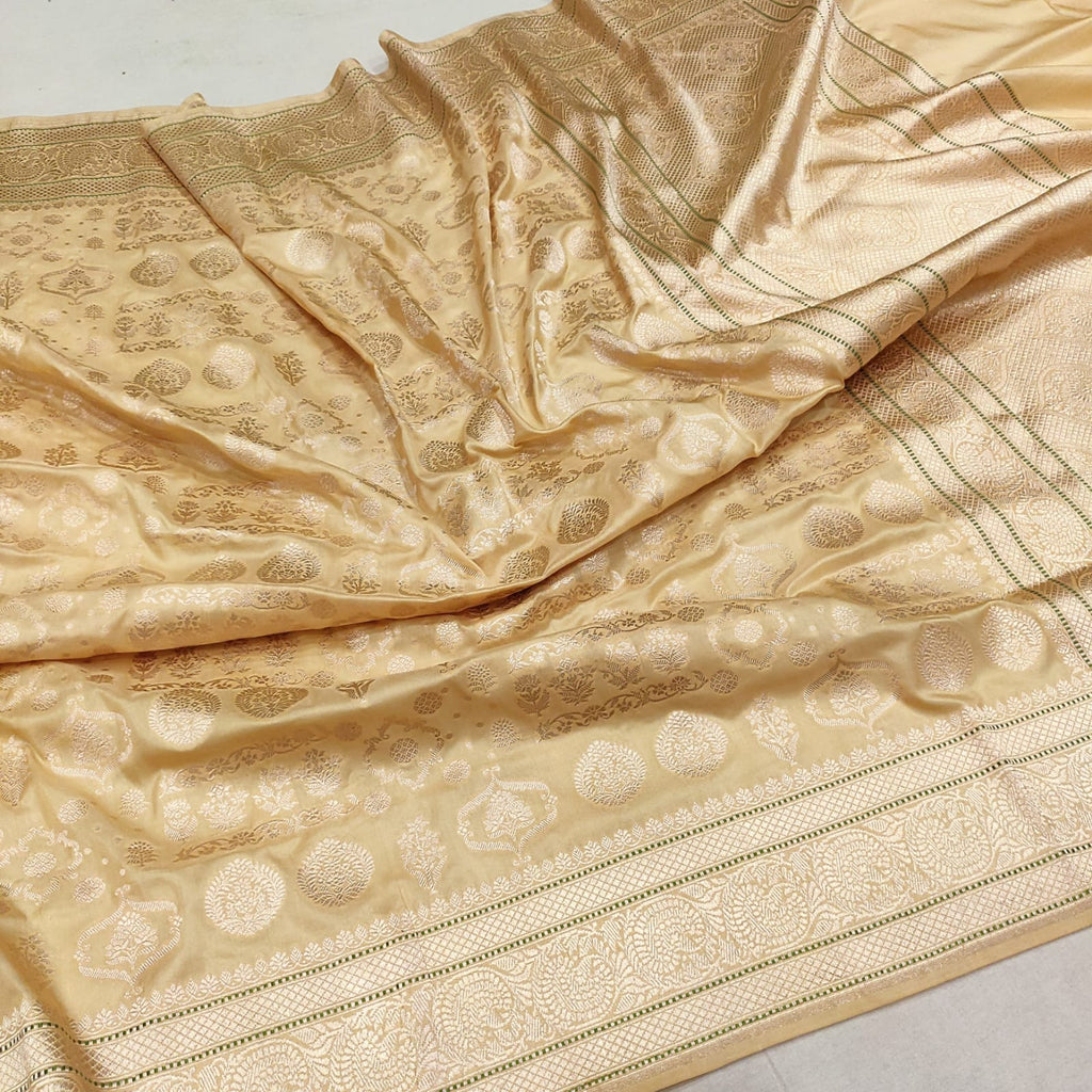 Pure Katan Silk Handwoven Banarasi Saree – Banarasi Shagun
