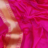 Pink Color Pure Katan Silk Handwoven Banarasi Saree