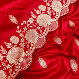 Red Color Katan Silk Handwoven Banarasi Saree