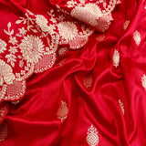 Red Color Katan Silk Handwoven Banarasi Saree