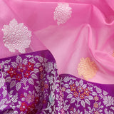 Pink Color Pure Kora Silk Handwoven Banarasi Saree