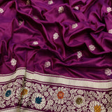 Wine Colour Katan Silk Handwoven Banarasi Saree
