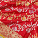 Red Color Pure Katan Silk Handwoven Banarasi Saree